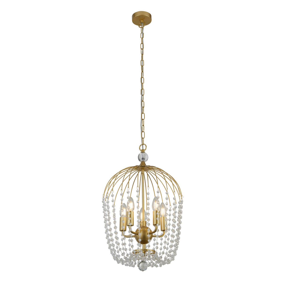 KRISTALL-HÄNGELEUCHTE 36/150 cm   - Goldfarben, Design, Glas/Metall (36/150cm)