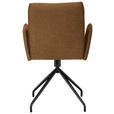 ARMLEHNSTUHL  , Stoffauswahl, Typenauswahl, Sitzfläche 360° drehbar  , Mikrofaser  ,  - Rostfarben/Schwarz, Design, Textil/Metall (60/91/60cm) - Moderano