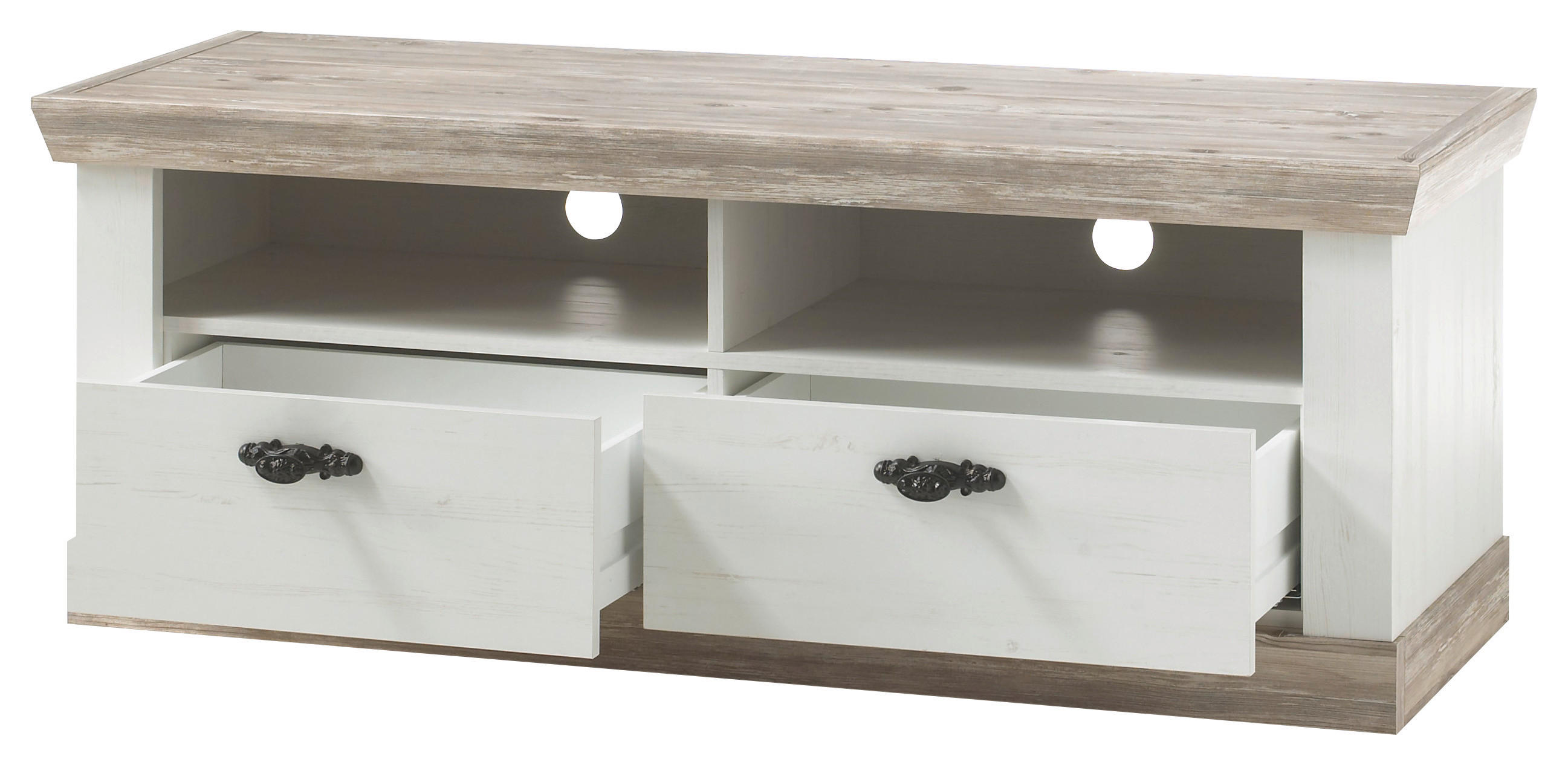 Thumbnail - Mid.you Lowboard, Pinien, Hellbraun, Metall, 2 Schubladen, 134x51x44 cm, stehend, Wohnzimmer, Wohnwände, Lowboards, Lowb...