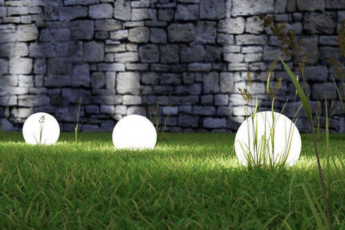 AUSSENKUGELLEUCHTE - Weiss, Basics, Kunststoff (40/71cm)