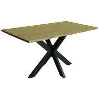 ESSTISCH in Holz, Metall 140/80/76 cm  - Eichefarben/Schwarz, LIFESTYLE, Holz/Metall (140/80/76cm) - Linea Natura
