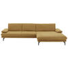 ECKSOFA in Chenille Currygelb  - Currygelb/Schwarz, Design, Textil/Metall (310/180cm) - Dieter Knoll