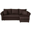 ECKSOFA in Flachgewebe Dunkelbraun  248/143 cm  - Dunkelbraun/Schwarz, Design, Kunststoff/Textil (248/143cm) - P & B