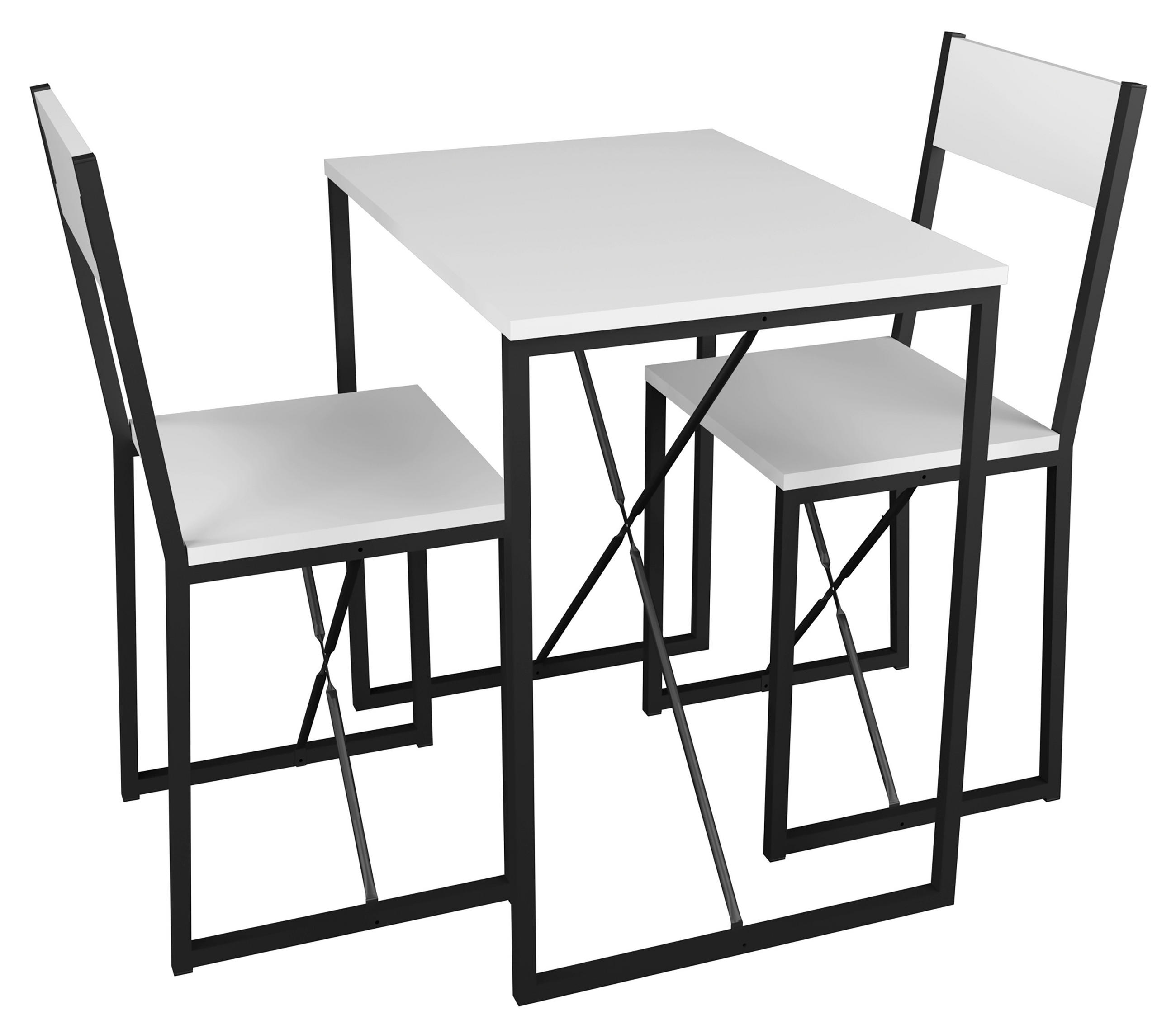 ESSTISCH in Holzwerkstoff 72,8/52,7/84,7 cm   - Weiss/Schwarz, Design, Holzwerkstoff/Metall (72,8/52,7/84,7cm) - MID.YOU