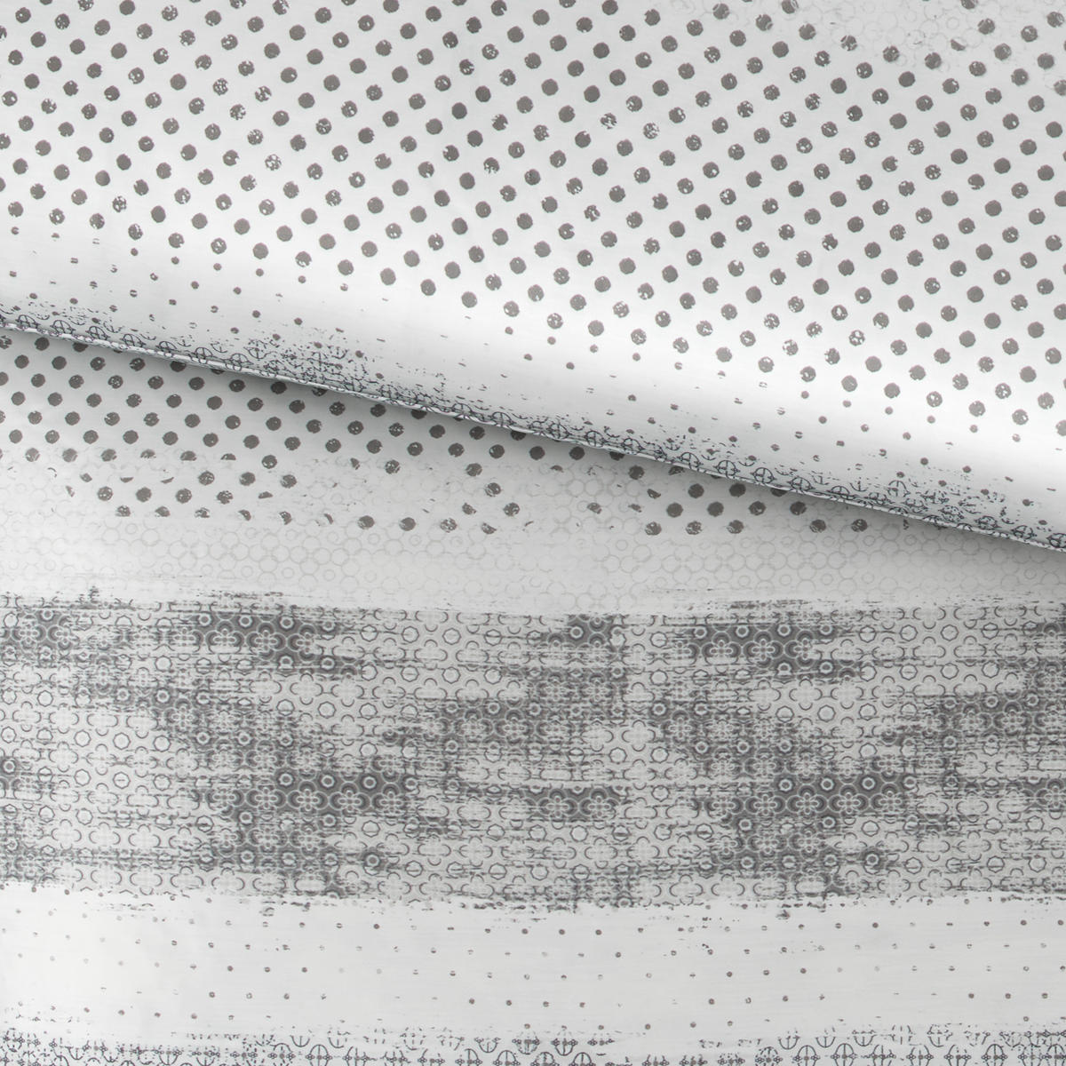 BETTWÄSCHE Valdes Satin 135/200 cm  - Weiß/Grau, KONVENTIONELL, Textil (135/200cm) - Novel