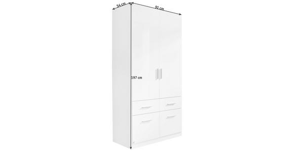 DREHTÜRENSCHRANK 91/197/54 cm 2-türig - Alufarben/Weiß, KONVENTIONELL, Holzwerkstoff/Kunststoff (91/197/54cm) - Carryhome