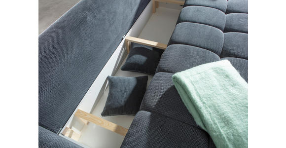 SCHLAFSOFA Plüsch Anthrazit  inkl. Zierkissen, Rückenkissen, Bettkasten, Schlaffunktion, Rücken echt, Liegefläche im Originalstoff  - Anthrazit/Schwarz, KONVENTIONELL, Kunststoff/Textil (200/73/105cm) - Carryhome