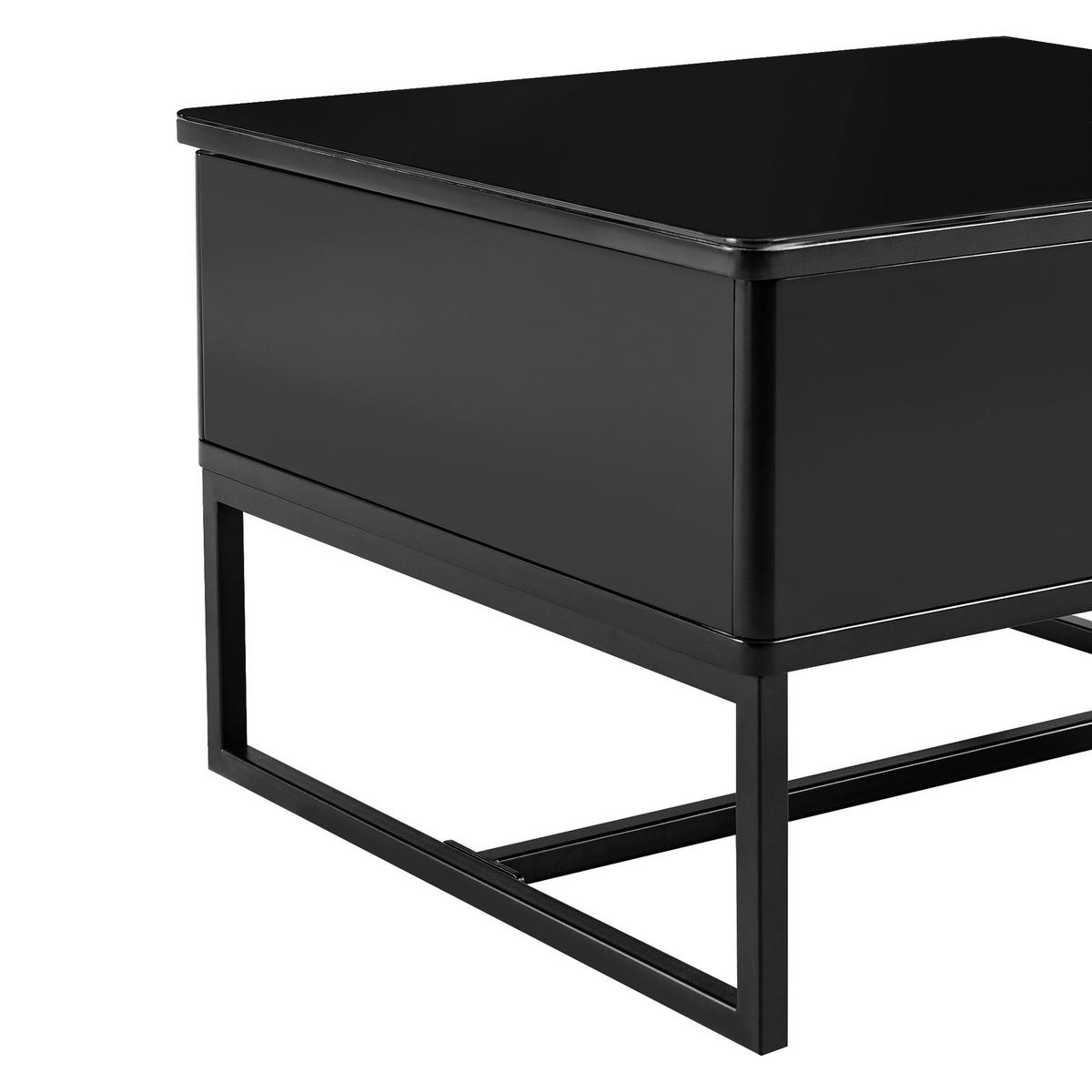 KLUBSKA MIZA, 70/40,5-65,5/60 cm črna  - črna, Design, kovina (70/40,5-65,5/60cm) - Livetastic