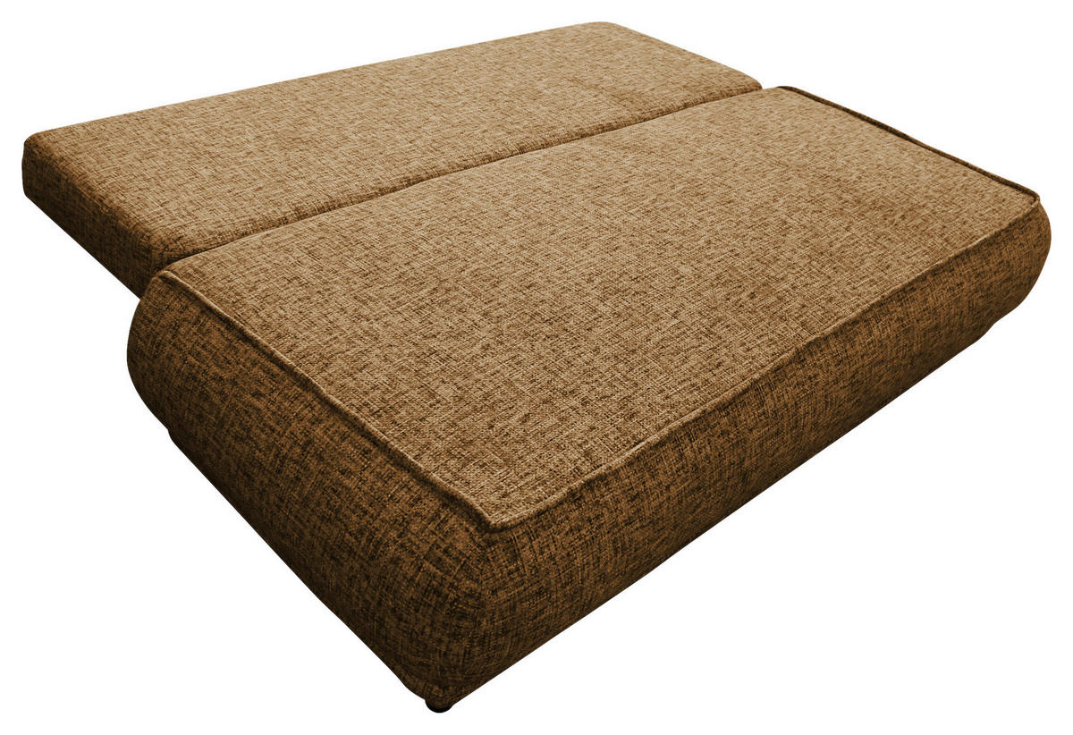 SCHLAFSOFA in Plüsch Braun  - Beige/Schwarz, Design, Kunststoff/Textil (214/96/105cm) - MID.YOU