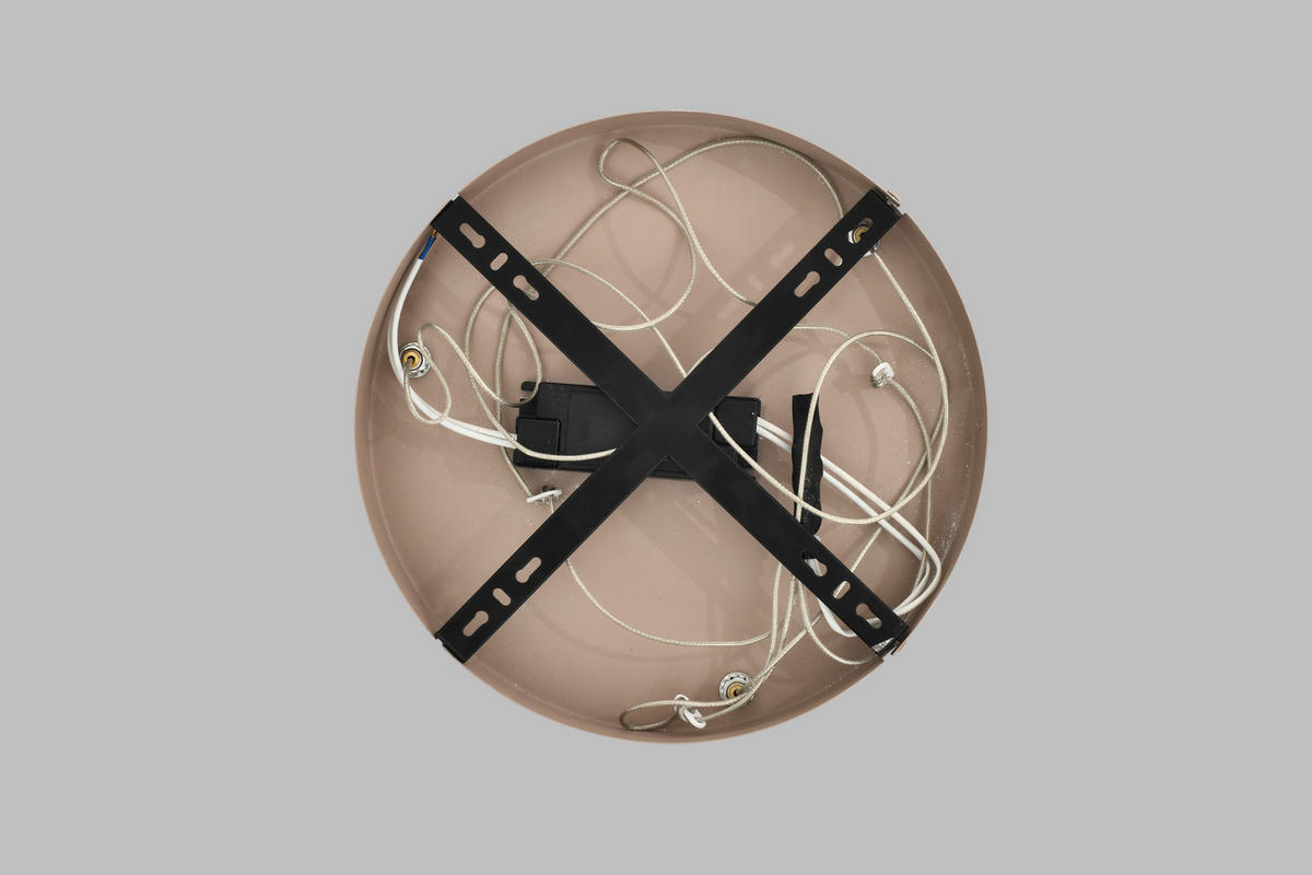 ZÁVĚSNÉ LED SVÍTIDLO,  - pískové barvy, Design, kov/sklo (44/150/44cm)