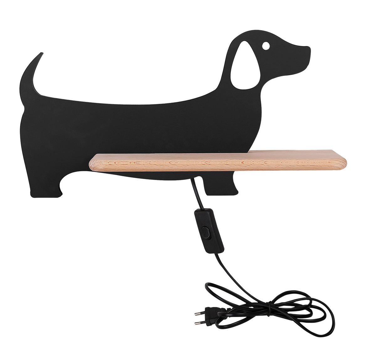 KINDERWANDLEUCHTE 36.5/12/18.5 cm   - Schwarz, KONVENTIONELL, Holz/Holzwerkstoff (36.5/12/18.5cm)