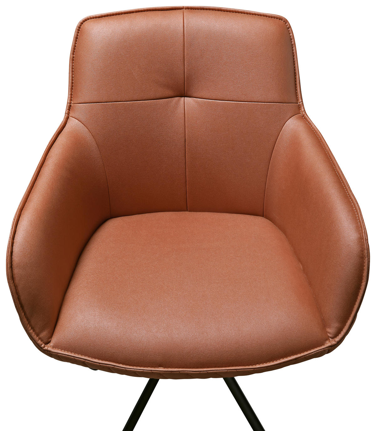 ARMLEHNSTUHL  in Eisen Mikrofaser  - Cognac/Schwarz, Design, Textil/Metall (60,5/83,5/62,5cm) - Novel