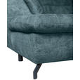 WOHNLANDSCHAFT Blau Struktur - Blau/Schwarz, KONVENTIONELL, Textil/Metall (253/357/188cm) - Carryhome