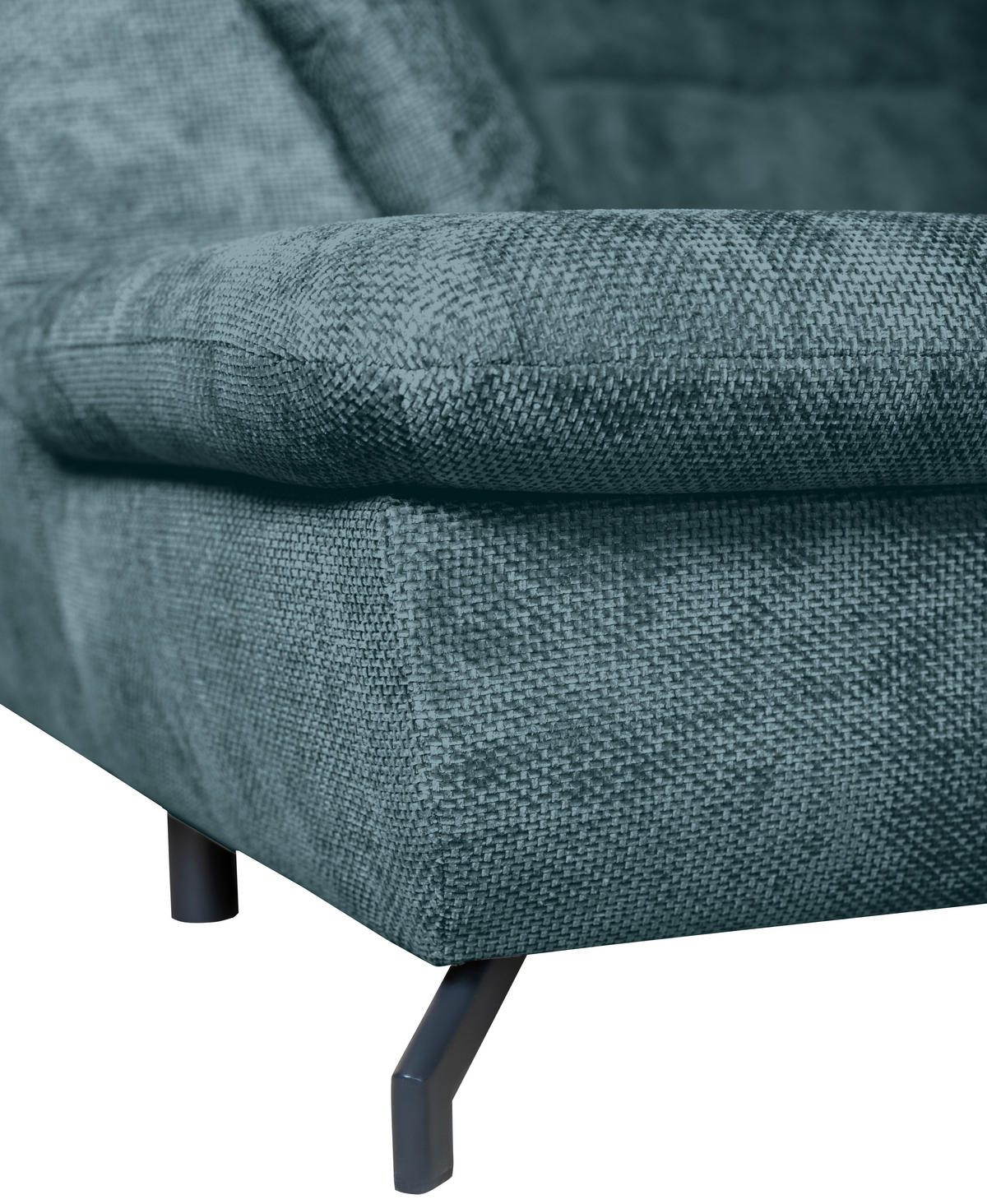 WOHNLANDSCHAFT Blau Struktur  - Blau/Schwarz, KONVENTIONELL, Textil/Metall (253/357/188cm) - Carryhome