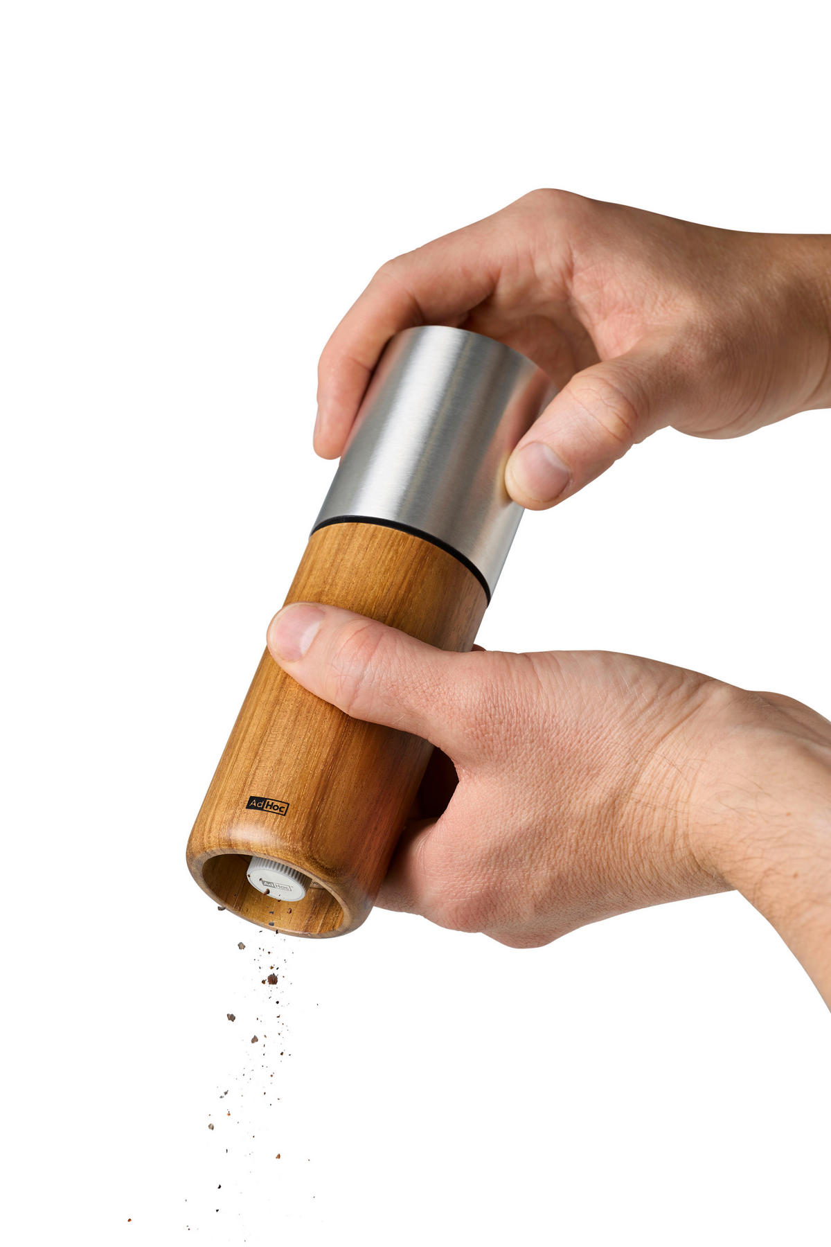 SALZ- ODER PFEFFERMÜHLE IKON  - Edelstahlfarben/Akaziefarben, Design, Holz/Keramik (5/16cm) - AdHoc