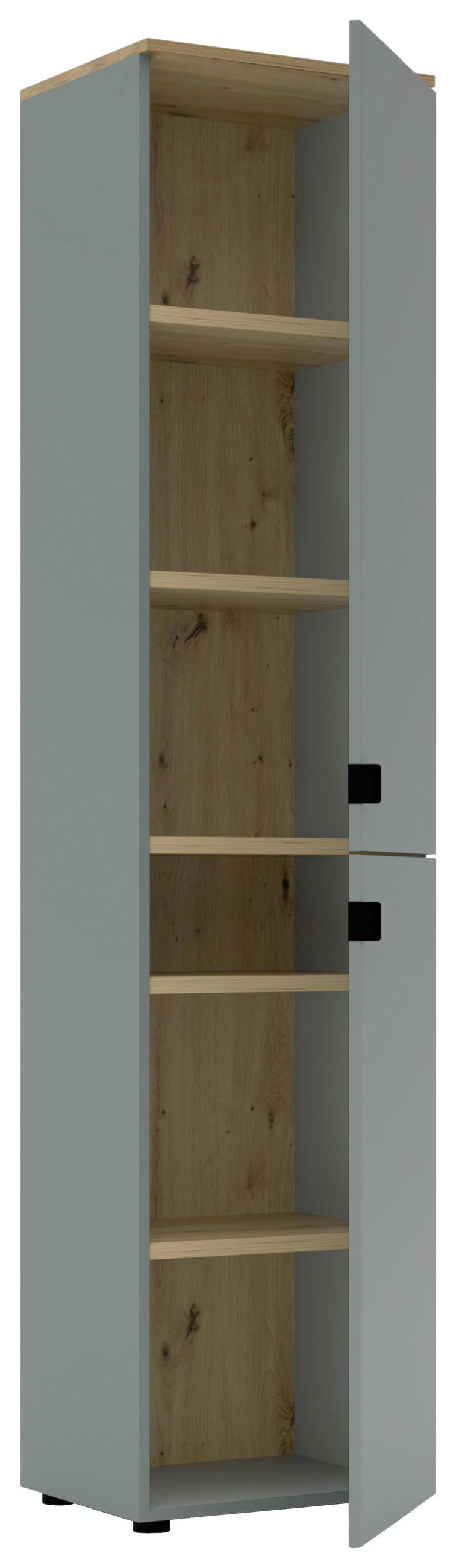 AKTENSCHRANK Eiche Artisan, Schilfgrün  - Schilfgrün/Eiche Artisan, KONVENTIONELL, Holzwerkstoff (45/198/38cm) - Voleo