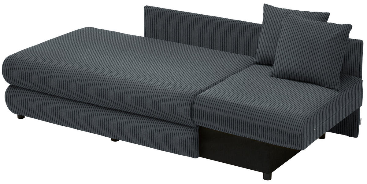 RÉCAMIERE in Cord Grau  - Schwarz/Grau, Design, Kunststoff/Textil (171/71-88/93cm) - Cantus