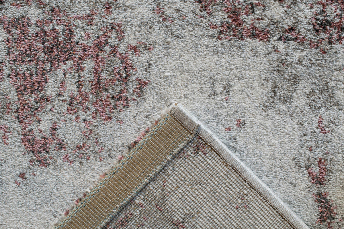 LÄUFER 67/340 cm Sorrent Grau, Rosa, Silberfarben  - Silberfarben/Rosa, Design, Textil (67/340cm)