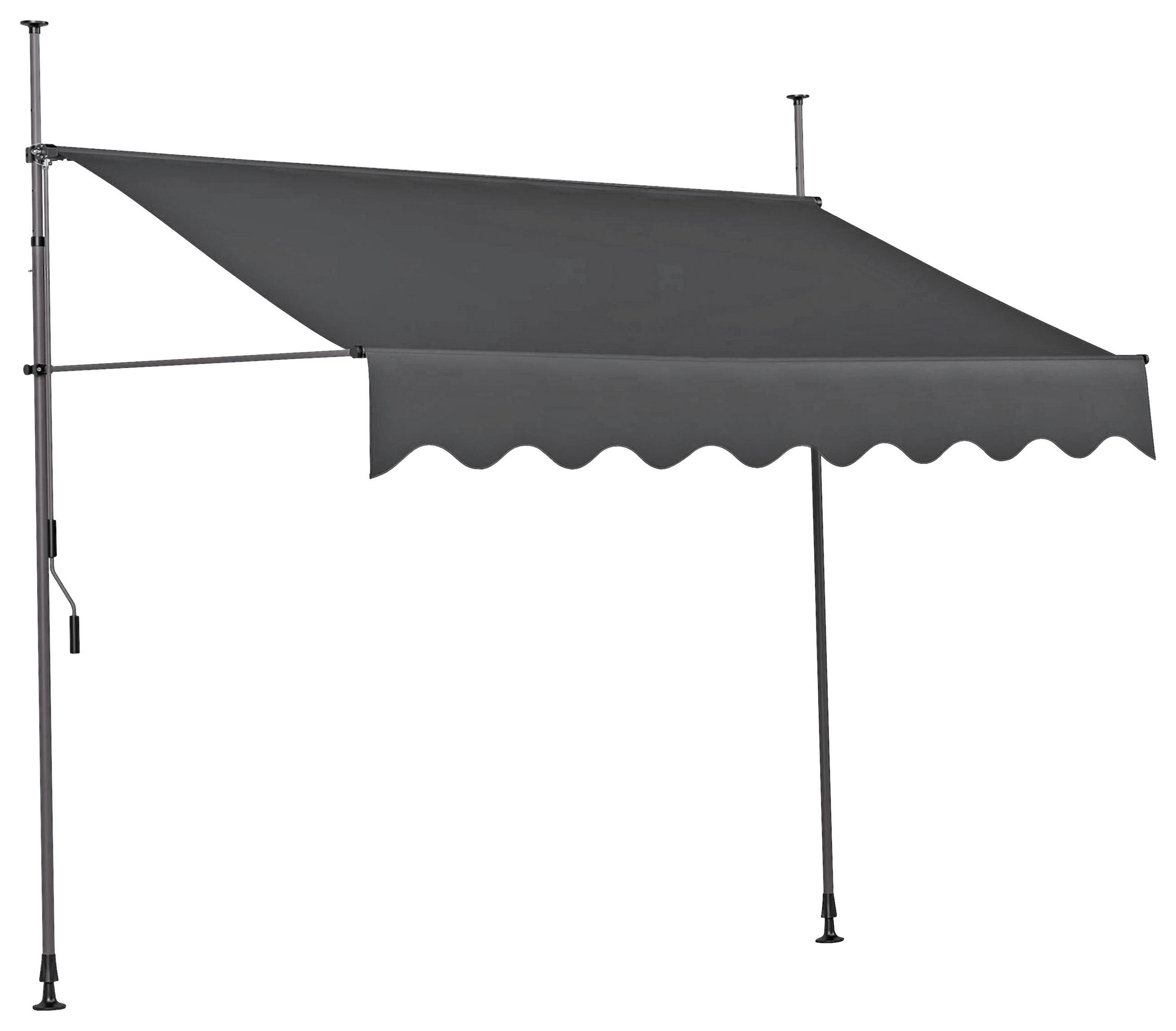 MARKISE - Dunkelgrau, MODERN, Textil/Metall (350/300/120cm)