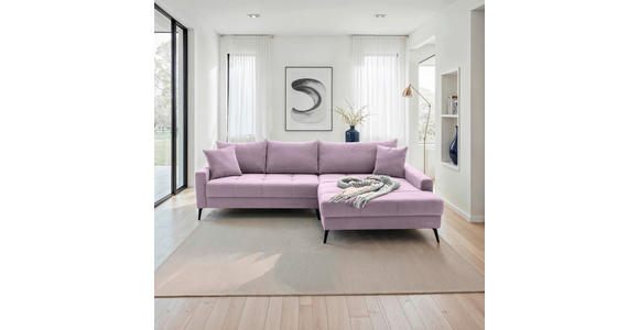 ECKSOFA  in Cord Lila  280/173 cm  - Lila/Schwarz, KONVENTIONELL, Textil/Metall (280/173cm) - Hom`in