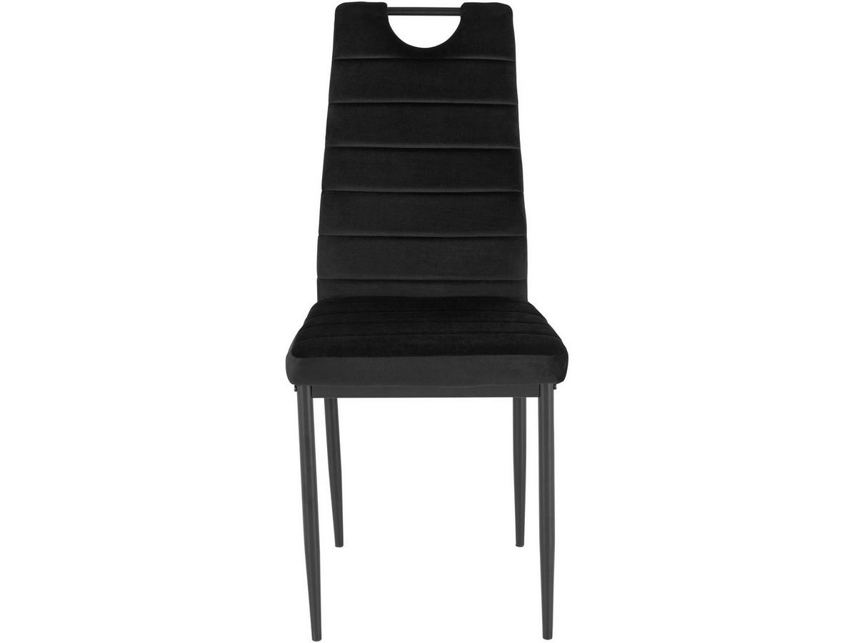 STUHL-SET 4 Stück  in Velours  - Schwarz, MODERN, Textil/Metall (42/98/53cm) - MID.YOU