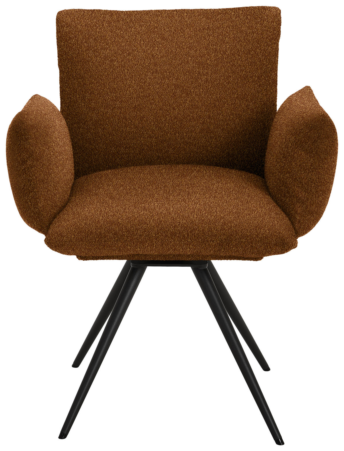 ARMLEHNSTUHL Stahl Struktur  - Cognac/Anthrazit, Natur, Textil/Metall (72/90/65cm) - Venjakob