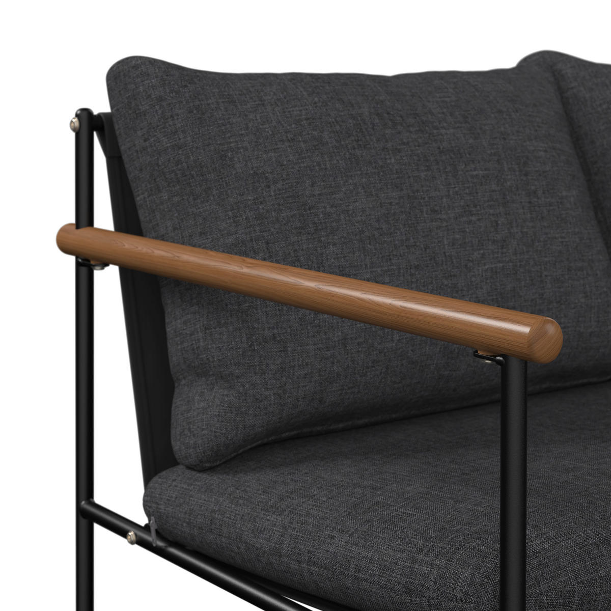 LOUNGEGARNITUR Eisen  - Anthrazit/Schwarz, MODERN, Glas/Textil (125/75/76cm) - Ambia Garden