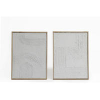 TABLOU PE PÂNZĂ 30/40/2,2 cm  - alb/maro deschis, Basics, lemn/textil (30/40/2,2cm)
