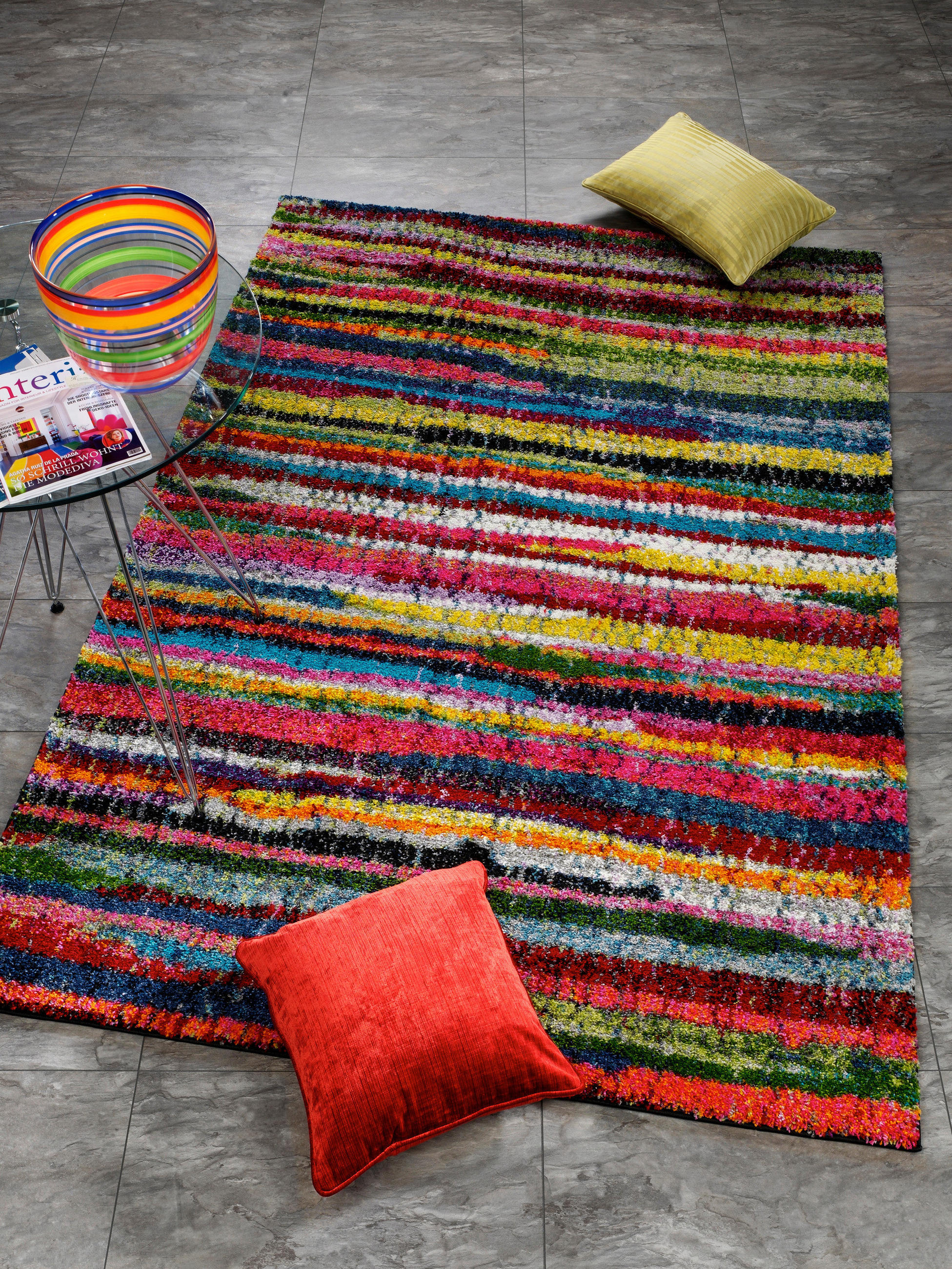 Thumbnail - Novel Webteppich Sixteen LR, Mehrfarbig, Textil, Streifen, rechteckig, 120x180 cm, in verschiedenen Größen erhältlich, T...