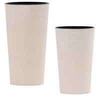 ÜBERTOPF-SET  2-teilig  - Weiß, Basics, Kunststoff - Siena Garden
