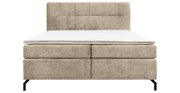 BOXSPRINGBETT 160/200 cm  in Hellbraun  - Hellbraun/Schwarz, Design, Textil/Metall (160/200cm) - Esposa