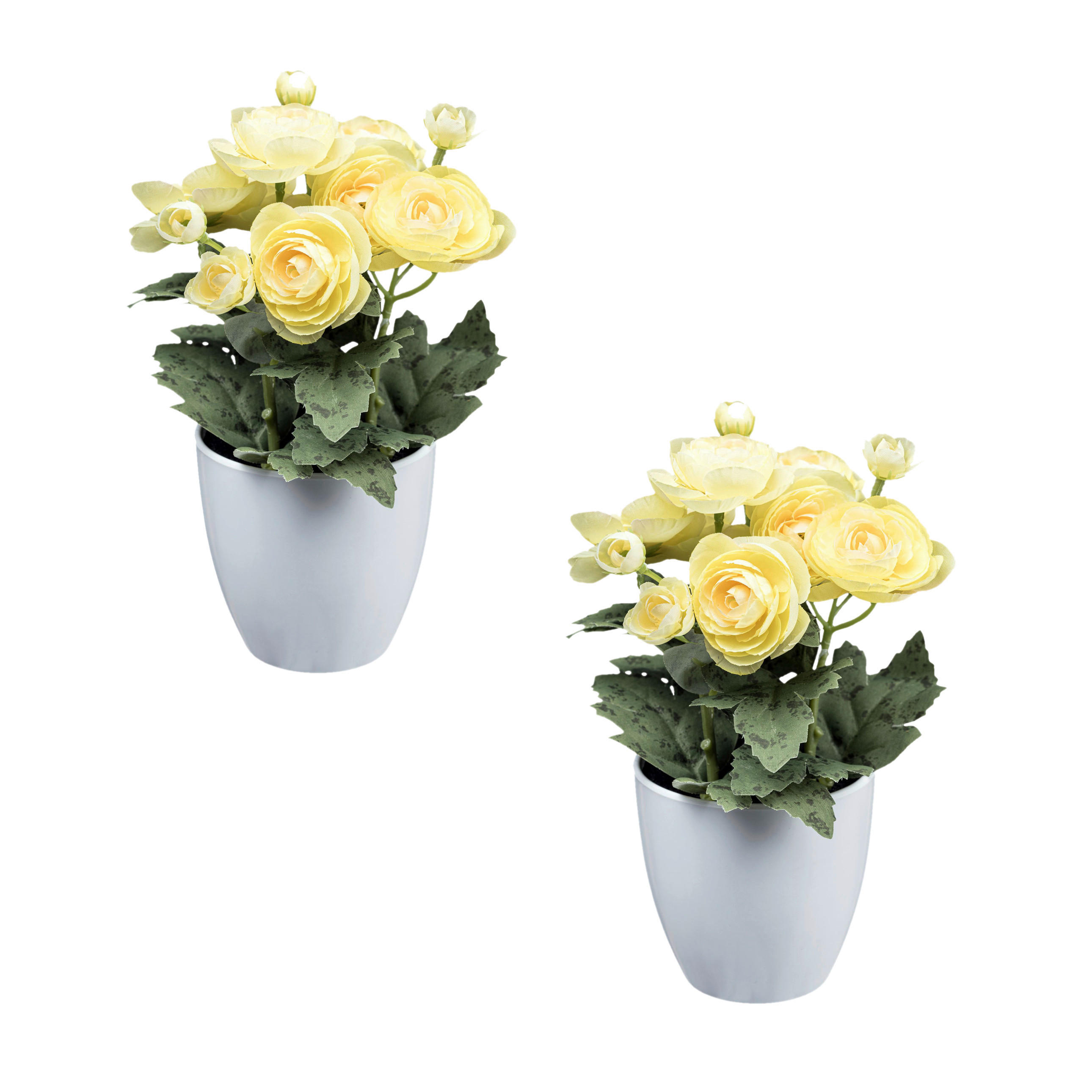KUNSTPFLANZE Ranunkel 20 cm  - Hellgelb/Weiß, Design, Keramik/Kunststoff (20cm) - P & B