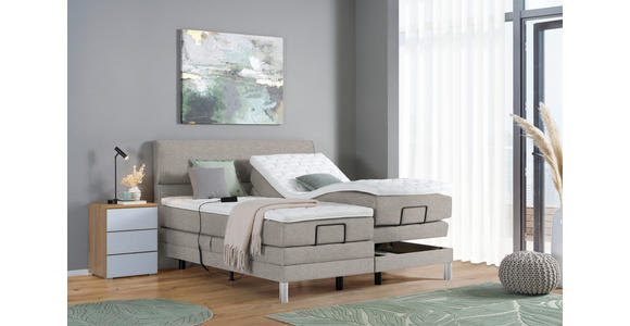 BOXSPRINGBETT 180/200 cm in Greige - Chromfarben/Greige, KONVENTIONELL, Kunststoff/Textil (180/200cm) - Voleo