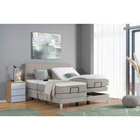 BOXSPRINGBETT 180/200 cm  Greige  - Chromfarben/Greige, Konventionell, Kunststoff/Textil (180/200cm) - Voleo