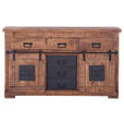 SIDEBOARD  in 145/85/45 cm  - Schwarz/Naturfarben, ROMANTIK / LANDHAUS, Holz/Metall (145/85/45cm) - Landscape