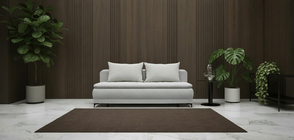 SCHLAFSOFA MOLISS  mit Liegefunktion Flachgewebe Taupe  - Taupe/Schwarz, Basics, Textil/Metall (202/98/78cm) - Livetastic