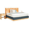 BOXSPRINGBETT 160/200 cm  in Zirbelkieferfarben, Blaugrau  - Zirbelkieferfarben/Blaugrau, Natur, Holz/Textil (160/200cm) - Valnatura