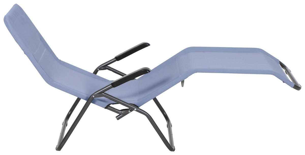 GARTENLIEGE 72,5/103,5/144 cm  - Anthrazit/Hellblau, MODERN, Textil/Metall (72,5/103,5/144cm) - Siena Garden