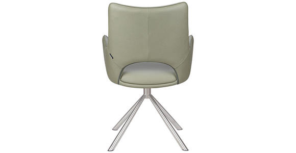 ARMLEHNSTUHL in Edelstahl Mikrofaser - Edelstahlfarben/Grün, Design, Textil/Metall (59/88,5/62cm) - Carryhome