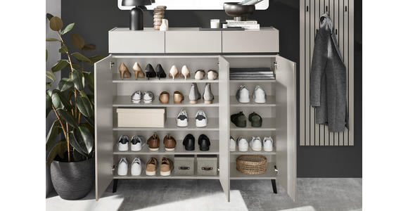 GARDEROBENPANEEL  in 46/160/18 cm  - Kaschmir/Schwarz, Design, Holzwerkstoff/Metall (46/160/18cm) - Voleo