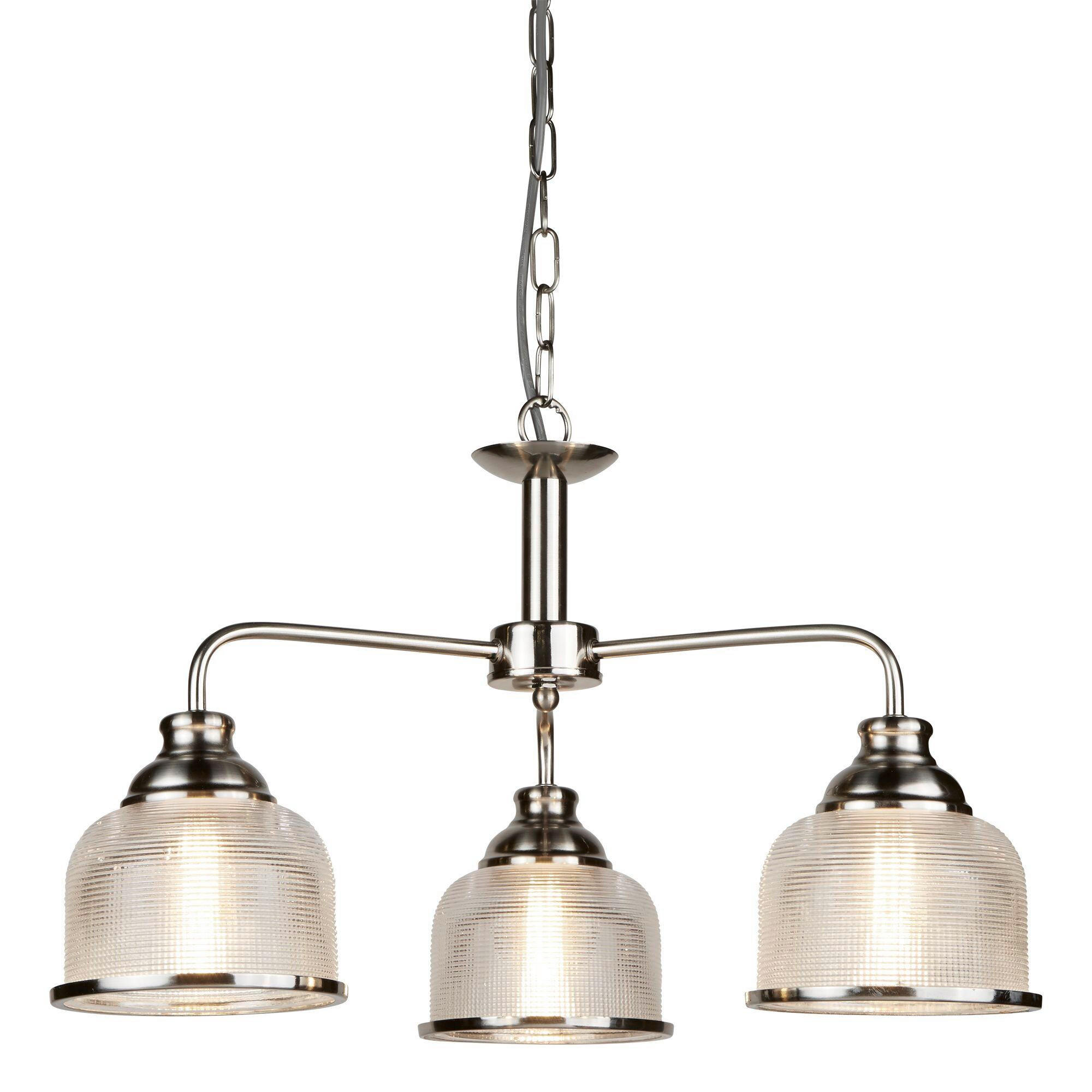 HÄNGELEUCHTE Bistro II 56/120/56 cm  - Silberfarben, KONVENTIONELL, Glas/Metall (56/120/56cm)