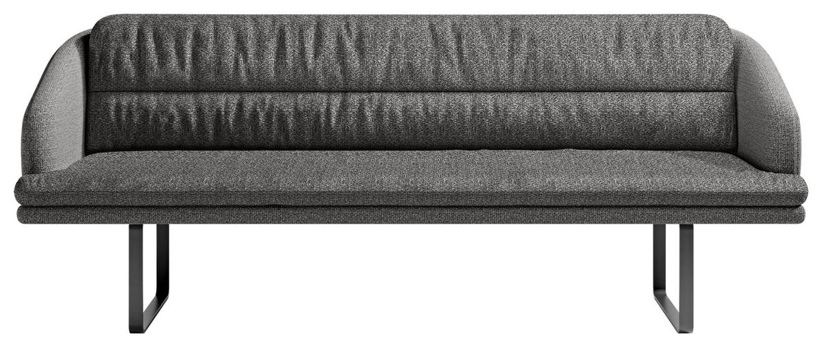 SITZBANK 255/89/68 cm Flachgewebe Anthrazit Metall  - Anthrazit/Schwarz, Design, Textil/Metall (255/89/68cm) - Dieter Knoll