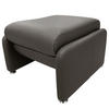 HOCKER Echtleder Dunkelbraun  - Dunkelbraun/Silberfarben, Design, Leder/Metall (62/42/60cm) - Livetastic