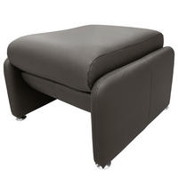 HOCKER Echtleder Dunkelbraun  - Dunkelbraun/Silberfarben, Design, Leder/Metall (62/42/60cm) - Livetastic