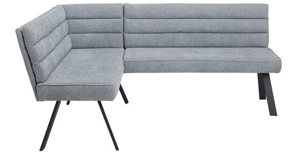 ECKBANK 155/195 cm in Blau, Grau, Schwarz - Blau/Schwarz, Design, Textil/Metall (155/195cm) - Cantus