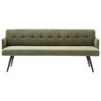 SITZBANK in Textil Hellgrün  - Schwarz/Hellgrün, Design, Textil/Metall (206/85/69cm) - Johann Jakob
