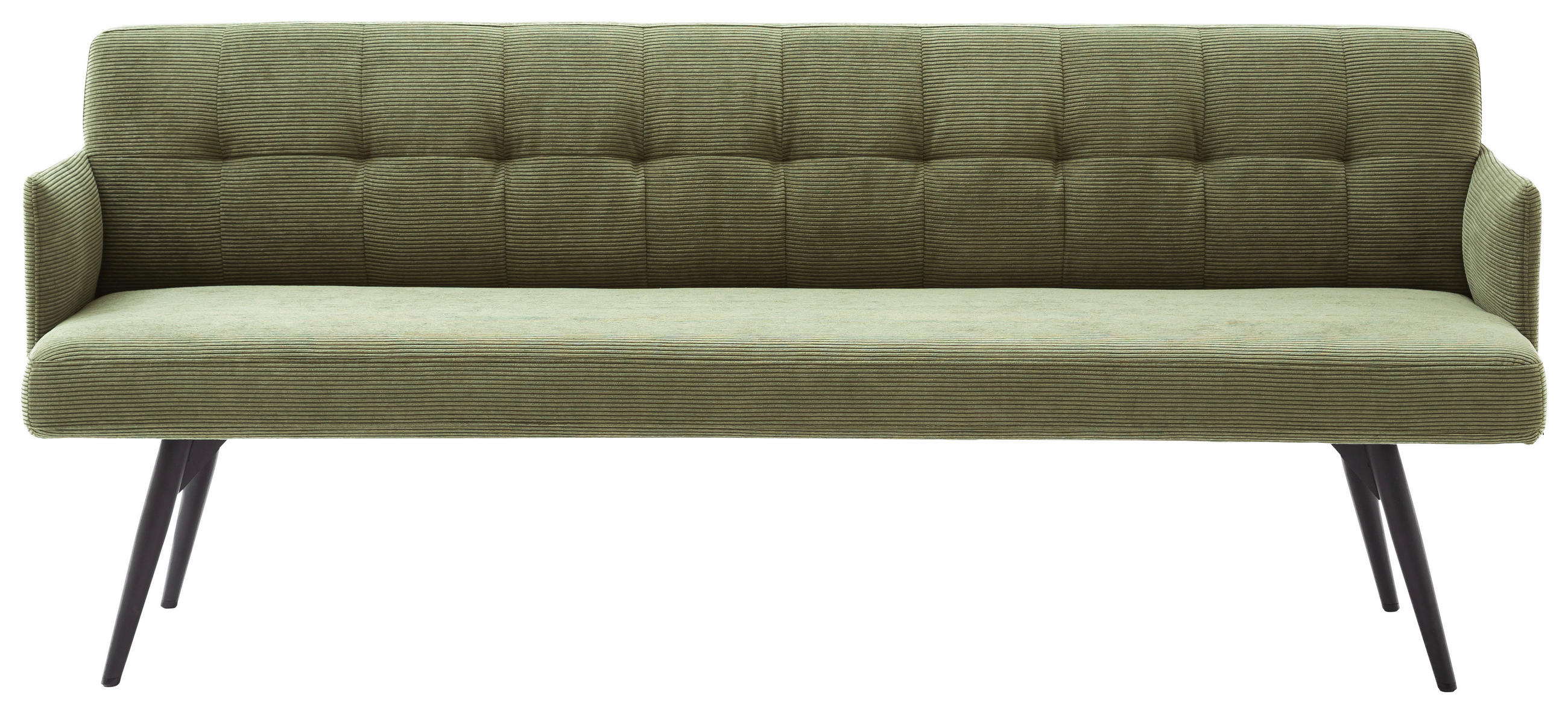 SITZBANK 206/85/69 cm Cord Hellgrün Metall - Schwarz/Hellgrün, Design, Textil/Metall (206/85/69cm) - Johann Jakob
