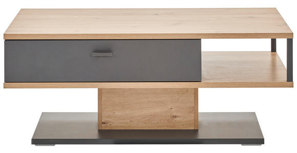 COUCHTISCH 110/65/45 cm rechteckig Grau, Eiche Artisan  - Schwarz/Eiche Artisan, KONVENTIONELL, Holzwerkstoff/Metall (110/65/45cm) - Hom`in