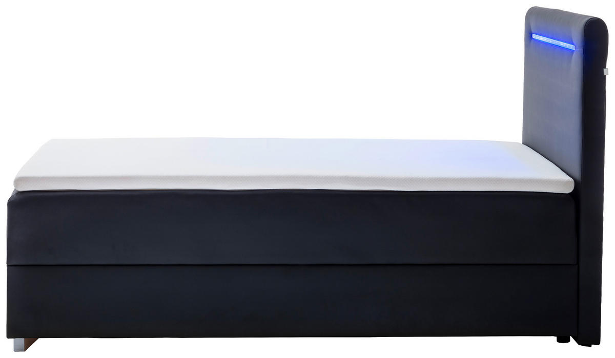 BOXBETT 140/200 cm  in Schwarz  - Edelstahlfarben/Schwarz, MODERN, Kunststoff/Textil (140/200cm) - Livetastic