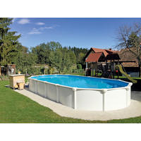 POOL-SET 132 610/370/130 cm  - Blau/Weiß, Basics, Kunststoff/Metall (610/370/130cm)